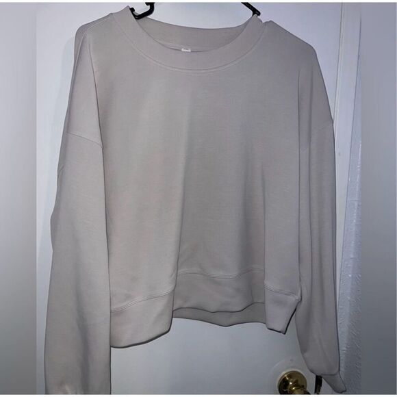 Lululemon Softstreme Perfectly Oversized Cropped Crew White Opal - Picture 8 of 9